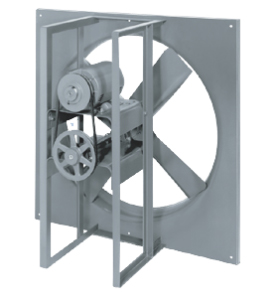 Belt driven wall exhaust fan